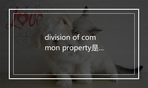 division of common property是什么意思