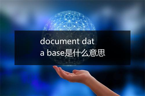 document data base是什么意思