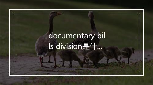 documentary bills division是什么意思