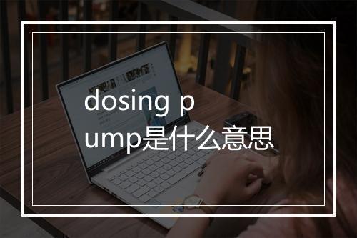 dosing pump是什么意思