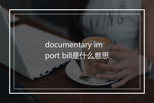 documentary import bill是什么意思