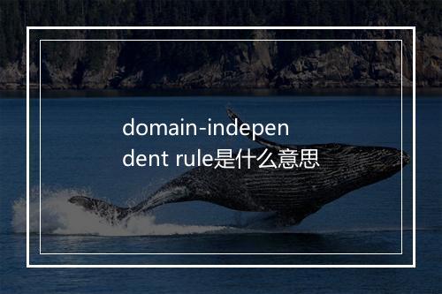 domain-independent rule是什么意思