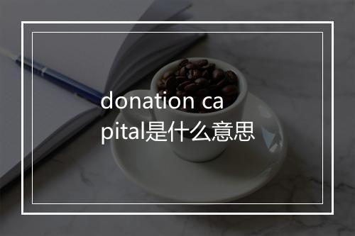 donation capital是什么意思