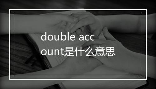 double account是什么意思