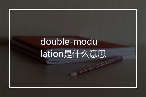 double-modulation是什么意思