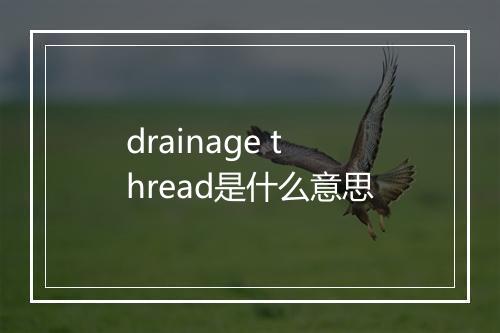 drainage thread是什么意思