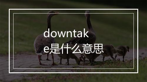 downtake是什么意思