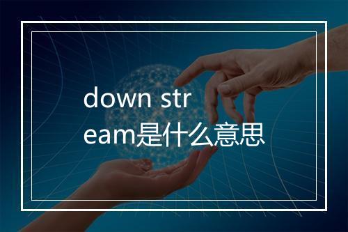 down stream是什么意思