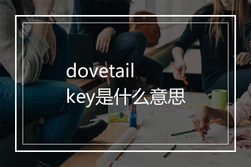 dovetail key是什么意思