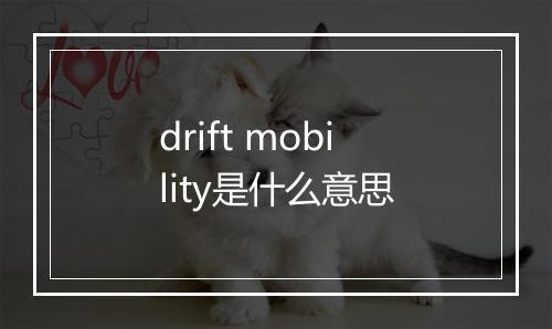 drift mobility是什么意思