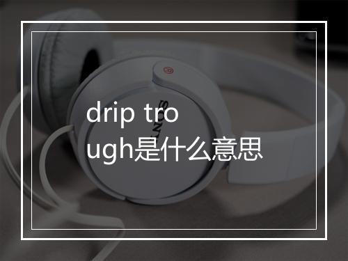 drip trough是什么意思