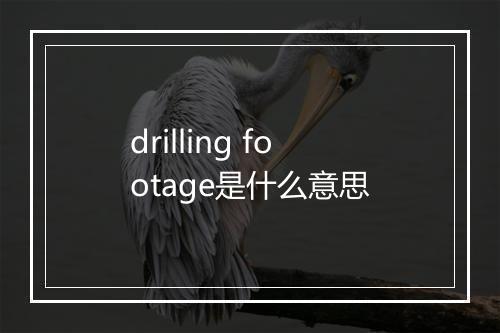 drilling footage是什么意思