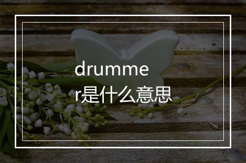 drummer是什么意思