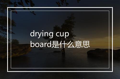 drying cupboard是什么意思